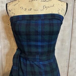 American Eagle Outfitters Blue and Green Strapless Dress